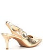 Color:Soft Gold - Image 2 - Aaileen Metallic Leather Slingback Bow Pumps