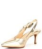Color:Soft Gold - Image 4 - Aaileen Metallic Leather Slingback Bow Pumps