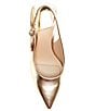 Color:Soft Gold - Image 5 - Aaileen Metallic Leather Slingback Bow Pumps