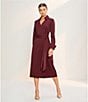 Alex Marie Adaline Jetset-Tech Super Stretch Wrap Midi Dress, Color:Wine - Image 4