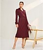 Alex Marie Adaline Jetset-Tech Super Stretch Wrap Midi Dress, Color:Wine - Image 5