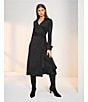 Alex Marie Adaline Jetset-Tech Super Stretch Wrap Midi Dress, Color:Black - Image 12