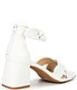 Color:White - Image 2 - Adeline Leather Bow Block Heel Sandals