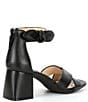 Color:Black - Image 2 - Adeline Leather Bow Block Heel Sandals