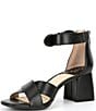Color:Black - Image 4 - Adeline Leather Bow Block Heel Sandals