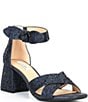 Alex Marie Adeline Rhinestone Bow Block Heel Sandals - Image 1