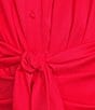 Alex Marie Adriana Long Sleeve Collared Tie Waist Maxi Dress, Color:Rouge - Image 3