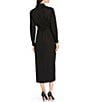 Alex Marie Adriana Long Sleeve Collared Tie Waist Maxi Dress, Color:Black - Image 2