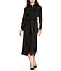Alex Marie Adriana Long Sleeve Collared Tie Waist Maxi Dress, Color:Black - Image 3