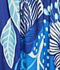 Color:Blue Floral - Image 3 - Allison Satin Back Crepe Floral Short Sleeve Belted A-Line Dress