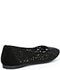 Color:Black - Image 2 - Altana Suede Laser-Cut Rhinestone Flats