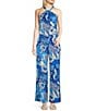 Color:Blue Floral - Image 3 - Amara Full Length Flat Front Coordinating Pants