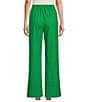 Color:Emerald - Image 2 - Amara Stretch Linen Blend Flat Front Coordinating Full Length Pants
