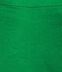 Color:Emerald - Image 4 - Amara Stretch Linen Blend Flat Front Coordinating Full Length Pants