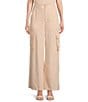 Alex Marie Anne Drapey Linen Straight Leg Cargo Pants, Color:Apricot - Image 1