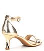 Color:Soft Gold - Image 2 - Belinda Snake Embossed Metallic Leather Ankle Strap Dress Sandals