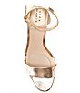 Color:Soft Gold - Image 5 - Belinda Snake Embossed Metallic Leather Ankle Strap Dress Sandals