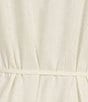 Color:Sand Stripe - Image 3 - Benson Button Front Tiered A-Line Linen Dress