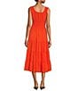 Alex Marie Bentley Pebble Crepe Scoop Neck Sleeveless Maxi Dress, Color:Clementine - Image 2