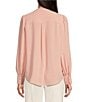 Color:Rosado - Image 2 - Bianca Banded Collar Button Front Blouse