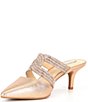 Color:Rose Gold - Image 4 - Brielle Shimmer Rhinestone Banded Dress Mules