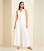 Color:White - Image 5 - Brook V-Neck Stretch Linen Blend Button Front Vest