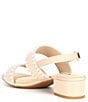 Color:Bleached Neutral - Image 3 - CalinaThree Pearl Stud Trim Block Heel Sandals