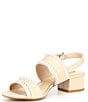 Color:Bleached Neutral - Image 4 - CalinaThree Pearl Stud Trim Block Heel Sandals