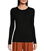 Color:Black - Image 1 - Cara Long Sleeve Crew Neck Machine Washable Sweater