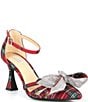 Color:Red/Multi - Image 1 - Carmela Plaid Rhinestone Bow Ankle Strap Dress Pumps