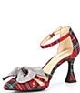 Color:Red/Multi - Image 4 - Carmela Plaid Rhinestone Bow Ankle Strap Dress Pumps