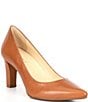 Color:Sweet Caramel - Image 1 - Carmen Leather Block Heel Pumps