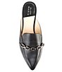 Color:Black - Image 5 - Catricia Leather Chain Detail Point Toe Mules