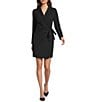 Alex Marie Celina Stretch Ponte Long Sleeve Mini Wrap Dress - Image 1