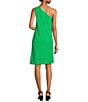 Alex Marie Chantal Crepe One Sleeve Above Knee Caftan Dress, Color:Emerald - Image 2