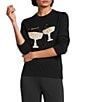 Alex Marie Cheers Wool Blend Knit Coupe Crew Neck Long Sleeve Pullover Sweater - Image 1