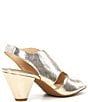 Color:Soft Gold - Image 2 - Claudie Leather Slingback Cone Heel Sandals