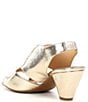 Color:Soft Gold - Image 3 - Claudie Leather Slingback Cone Heel Sandals