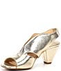 Color:Soft Gold - Image 4 - Claudie Leather Slingback Cone Heel Sandals