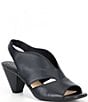 Color:Seaport Navy - Image 1 - Claudie Leather Slingback Cone Heel Sandals