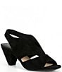 Color:Black - Image 1 - Claudie Suede Slingback Cone Heel Sandals