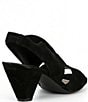 Color:Black - Image 2 - Claudie Suede Slingback Cone Heel Sandals