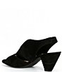 Color:Black - Image 3 - Claudie Suede Slingback Cone Heel Sandals
