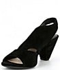 Color:Black - Image 4 - Claudie Suede Slingback Cone Heel Sandals