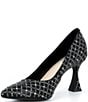Alex Marie Colbie Rhinestone Trellis Embellished Flared Heel Pumps - Image 4