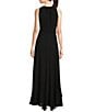 Color:Black - Image 2 - Colette Sleeveless Tie Waist Tiered Ruffle Hem Maxi Gown