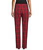 Alex Marie Coordinating Alexa Stretch Tartan Full Length Skinny Leg Pants, Color:Red Tartan - Image 2