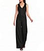 Alex Marie Coordinating Brooke V Neck Sleeveless Stretch Linen Vest - Image 3