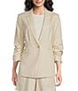 Alex Marie Coordinating Mikayla Stretch Linen Blend Collared Long Sleeve Jacket - Image 3