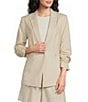 Alex Marie Coordinating Mikayla Stretch Linen Blend Collared Long Sleeve Jacket - Image 1